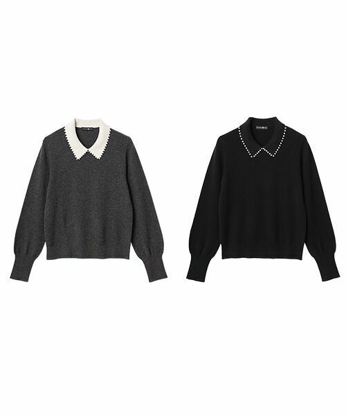 TAKASHIMAYA CASHMERE（レディース、メンズ） / タカシマヤ カシミヤ（レディース、メンズ） ニット・セーター | 襟端パール調セーター【LL】 | 詳細8