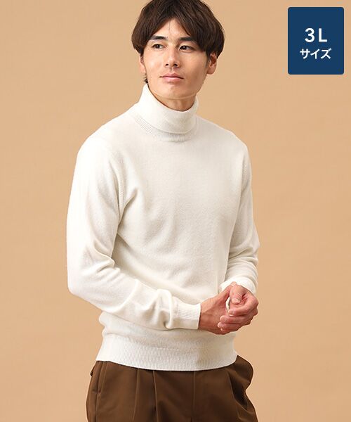 カシミヤ タートルネックセーター【3L】 （ニット・セーター
