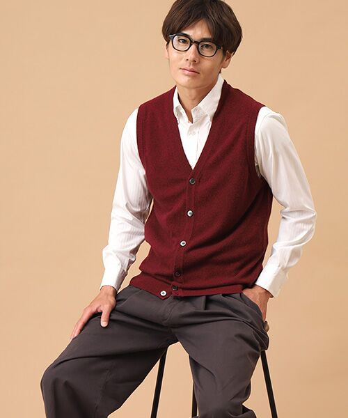TAKASHIMAYA CASHMERE(レディース、メンズ) / タカシマヤカシミヤ(レディース、メンズ) ベスト | カシミヤ 前開きベスト【S/M/L】 | 詳細9