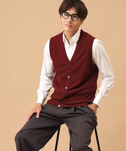 TAKASHIMAYA CASHMERE(レディース、メンズ) / タカシマヤカシミヤ(レディース、メンズ) ベスト | カシミヤ 前開きベスト【3L】 | 詳細9