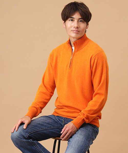 カシミヤ ハーフジップセーター【S/M/L】 （ニット・セーター