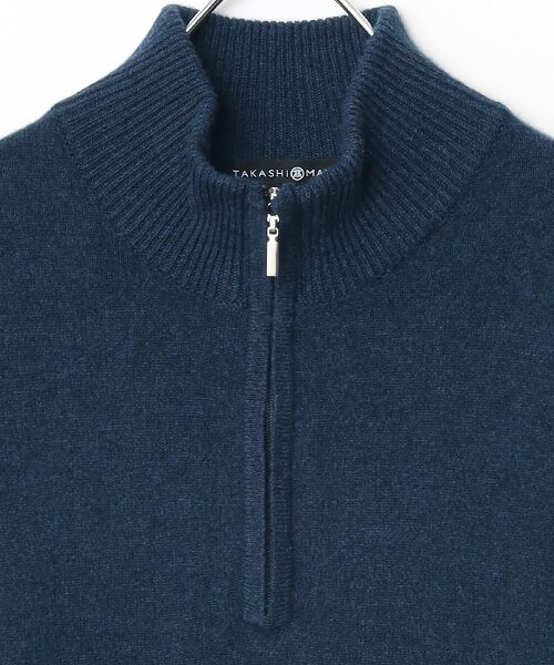 カシミヤハーフジップセーター ネイビー 日本製】カシミヤ100% ハーフジップ セーター メンズ
