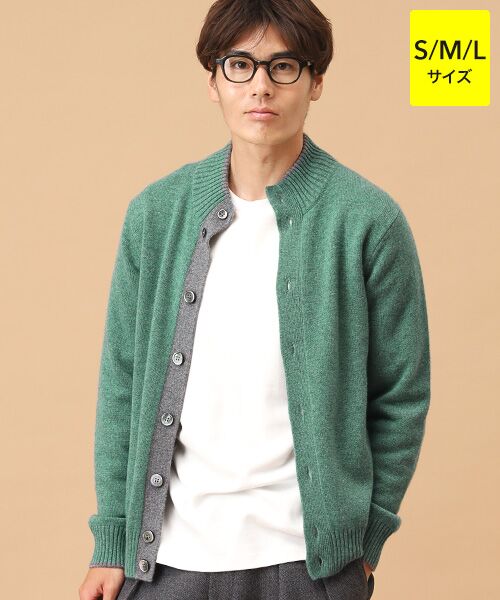 TAKASHIMAYA CASHMERE(レディース、メンズ)/タカシマヤカシミヤ(レディース、メンズ) カシミヤ スタンドカラーカーディガン【S/M/L】 ライトモスグリーン L TAKASHIMAYA CASHMERE(レディース、メンズ)/タカシマヤカシミヤ(レディース、メンズ) カシミヤ スタンドカラーカーディガン【S/M/L】 ライトモスグリーン L