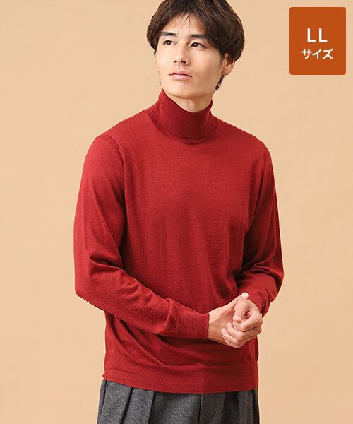 TAKASHIMAYA CASHMERE(レディース、メンズ)/タカシマヤカシミヤ(レディース、メンズ) カシミヤシルク タートルネックセーター【LL】 レッド LL TAKASHIMAYA CASHMERE(レディース、メンズ)/タカシマヤカシミヤ(レディース、メンズ) カシミヤシルク タートルネックセーター【LL】 レッド LL