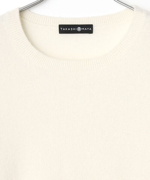 新品　現行　ムータマリン　ライン クルーネックセーター 　カシミア　ホワイト ラインクルーネックニット(ニット・セーター) | MK MICHEL KLEIN