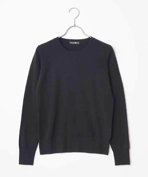 未使用＊ タカシマヤ カシミヤ レギンス L-LL チャコール ニット カシミヤ クルーネックセーター【S/M/L】 （ニット・セーター