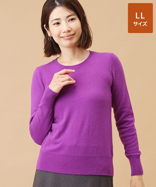 カシミヤ クルーネックセーター【LL】 （ニット・セーター
