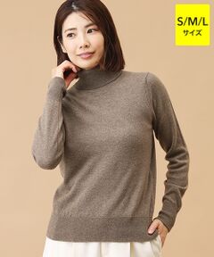 高島屋 タカシマヤ カシミヤ タートルニット ブルー ネイビー L 洗える】ウールカシミヤ ハイネック ニット （ニット・セーター