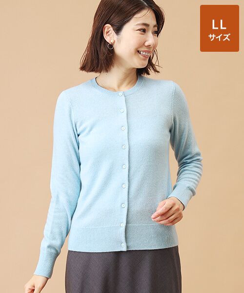 TAKASHIMAYA CASHMERE(レディース、メンズ)/タカシマヤカシミヤ(レディース、メンズ) カシミヤ クルーネックカーディガン【LL】 ライトブルー LL TAKASHIMAYA CASHMERE(レディース、メンズ)/タカシマヤカシミヤ(レディース、メンズ) カシミヤ クルーネックカーディガン【LL】 ライトブルー LL