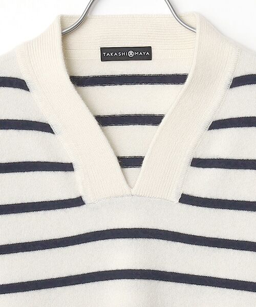 TAKASHIMAYA CASHMERE(レディース、メンズ) / タカシマヤカシミヤ(レディース、メンズ) ニット・セーター | カシミヤ ボーダーVネックセーター【S/M/L】 | 詳細1
