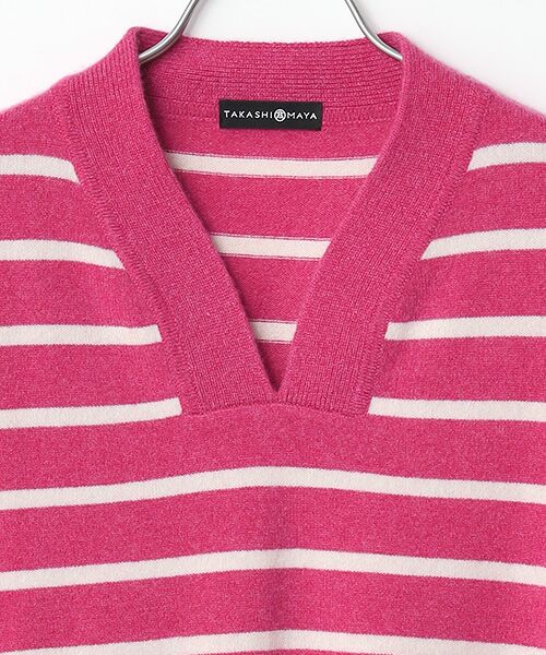 TAKASHIMAYA CASHMERE(レディース、メンズ) / タカシマヤカシミヤ(レディース、メンズ) ニット・セーター | カシミヤ ボーダーVネックセーター【S/M/L】 | 詳細6