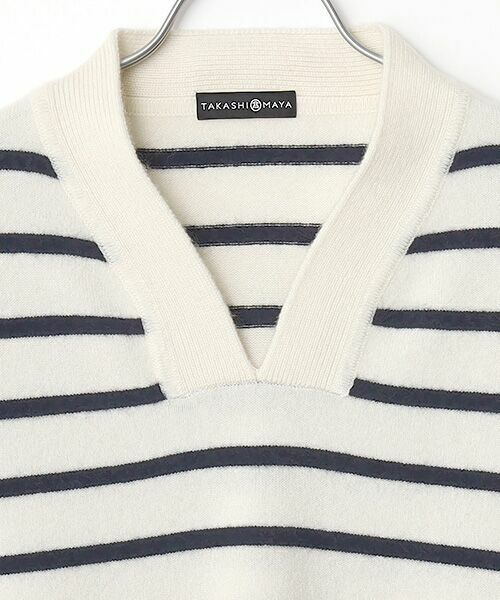 TAKASHIMAYA CASHMERE(レディース、メンズ) / タカシマヤカシミヤ(レディース、メンズ) ニット・セーター | カシミヤ ボーダーVネックセーター【LL】 | 詳細1