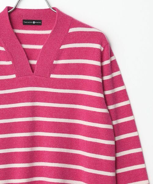 TAKASHIMAYA CASHMERE(レディース、メンズ) / タカシマヤカシミヤ(レディース、メンズ) ニット・セーター | カシミヤ ボーダーVネックセーター【LL】 | 詳細4