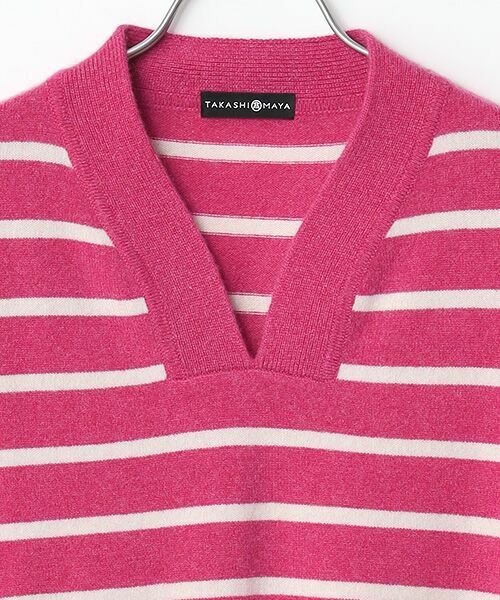 TAKASHIMAYA CASHMERE(レディース、メンズ) / タカシマヤカシミヤ(レディース、メンズ) ニット・セーター | カシミヤ ボーダーVネックセーター【LL】 | 詳細6