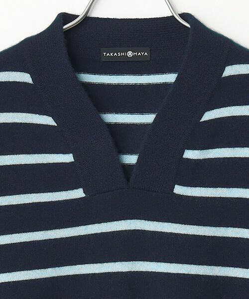 TAKASHIMAYA CASHMERE(レディース、メンズ) / タカシマヤカシミヤ(レディース、メンズ) ニット・セーター | カシミヤ ボーダーVネックセーター【LL】 | 詳細8
