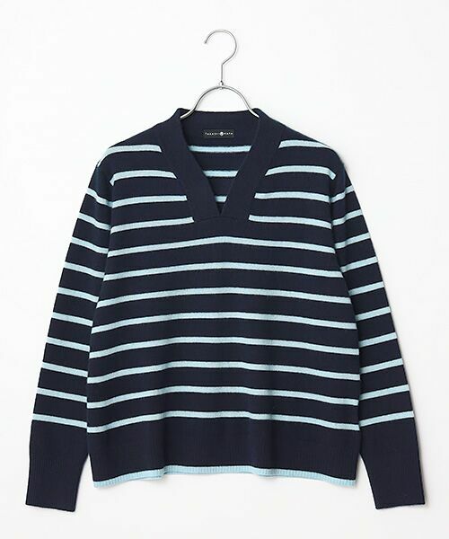 TAKASHIMAYA CASHMERE(レディース、メンズ) / タカシマヤカシミヤ(レディース、メンズ) ニット・セーター | カシミヤ ボーダーVネックセーター【LL】 | 詳細10
