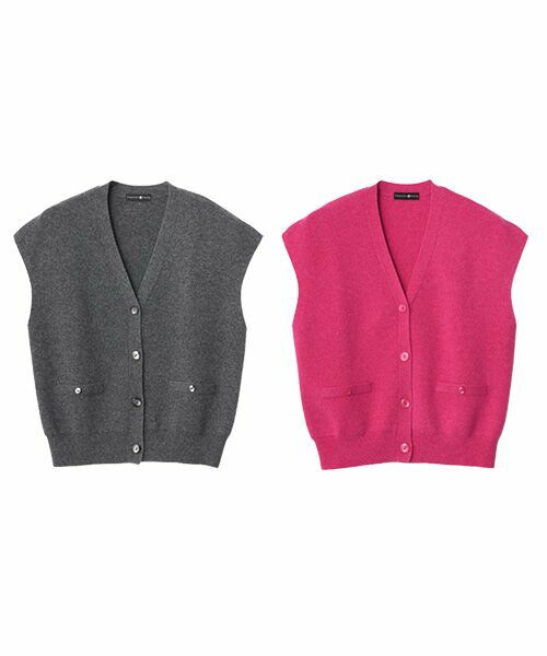 TAKASHIMAYA CASHMERE(レディース、メンズ) / タカシマヤカシミヤ(レディース、メンズ) ベスト | カシミヤ ミラノリブジレ【L-LL】 | 詳細8