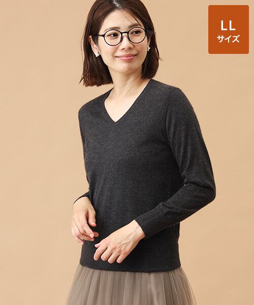 TAKASHIMAYA CASHMERE(レディース、メンズ)/タカシマヤカシミヤ(レディース、メンズ) カシミヤ Vネックセーター【LL】 チャコールグレー LL TAKASHIMAYA CASHMERE(レディース、メンズ)/タカシマヤカシミヤ(レディース、メンズ) カシミヤ Vネックセーター【LL】 チャコールグレー LL