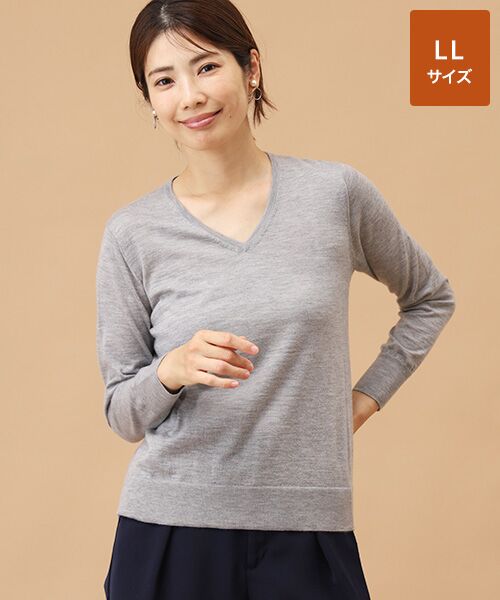 TAKASHIMAYA CASHMERE(レディース、メンズ)/タカシマヤカシミヤ(レディース、メンズ) カシミヤ Vネックセーター【LL】 ライトグレー LL TAKASHIMAYA CASHMERE(レディース、メンズ)/タカシマヤカシミヤ(レディース、メンズ) カシミヤ Vネックセーター【LL】 ライトグレー LL