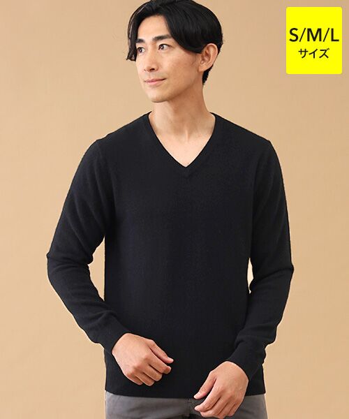 TAKASHIMAYA CASHMERE(レディース、メンズ) / タカシマヤカシミヤ(レディース、メンズ) ニット・セーター | カシミヤ Vネックセーター【S/M/L】(ブラック)
