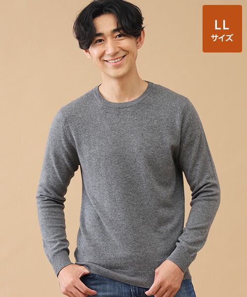 TAKASHIMAYA CASHMERE(レディース、メンズ) / タカシマヤカシミヤ(レディース、メンズ) ニット・セーター | カシミヤ クルーネックセーター【LL】(グレー)