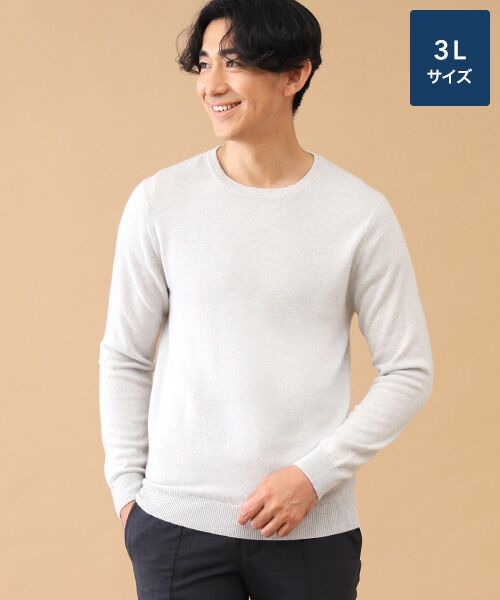 TAKASHIMAYA CASHMERE(レディース、メンズ) / タカシマヤカシミヤ(レディース、メンズ) ニット・セーター | カシミヤ クルーネックセーター【3L】(スノーホワイト)