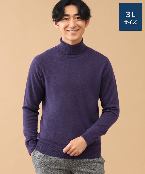 TAKASHIMAYA CASHMERE(レディース、メンズ) / タカシマヤカシミヤ(レディース、メンズ) ニット・セーター | カシミヤ タートルネックセーター【3L】（パープル）