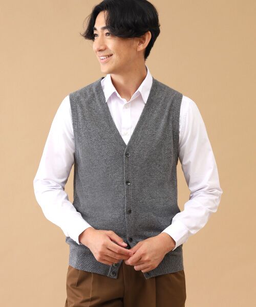 TAKASHIMAYA CASHMERE(レディース、メンズ) / タカシマヤカシミヤ(レディース、メンズ) 未設定 | カシミヤ 前開きベスト【LL】 | 詳細1