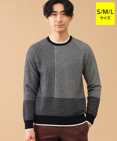 TAKASHIMAYA CASHMERE(レディース、メンズ) / タカシマヤカシミヤ(レディース、メンズ) ニット・セーター | カシミヤ クレイジーパターンセーター【S/M/L】（ブラック）