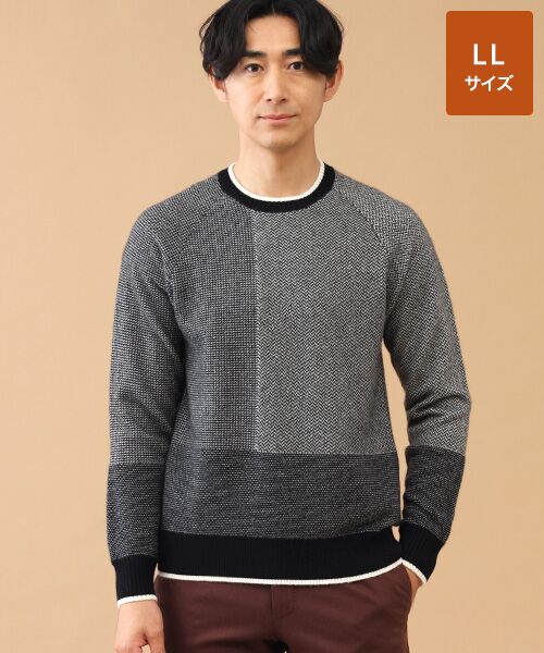 TAKASHIMAYA CASHMERE(レディース、メンズ) / タカシマヤカシミヤ(レディース、メンズ) ニット・セーター | カシミヤ クレイジーパターンセーター【LL】（ブラック）