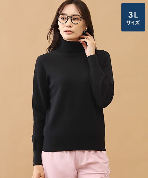 TAKASHIMAYA CASHMERE(レディース、メンズ) / タカシマヤカシミヤ(レディース、メンズ) ニット・セーター | カシミヤ タートルネックセーター【3L】（ブラック）