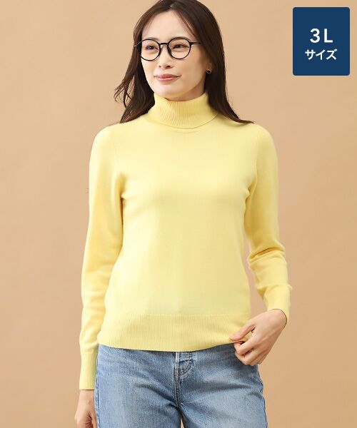 TAKASHIMAYA CASHMERE(レディース、メンズ) / タカシマヤカシミヤ(レディース、メンズ) ニット・セーター | カシミヤ タートルネックセーター【3L】（バターイエロー）