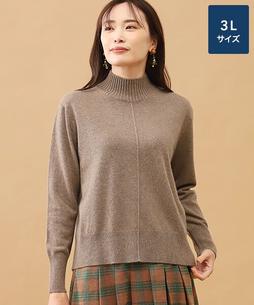 TAKASHIMAYA CASHMERE(レディース、メンズ) / タカシマヤカシミヤ(レディース、メンズ) ニット・セーター | カシミヤ ボトルネックセーター【3L】(マロンブラウン)