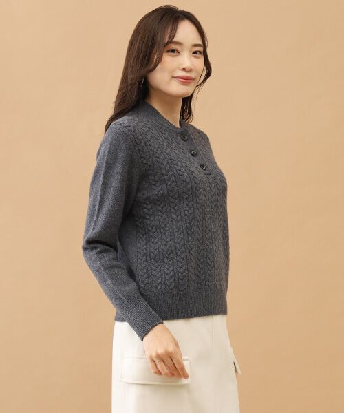 TAKASHIMAYA CASHMERE(レディース、メンズ) / タカシマヤカシミヤ(レディース、メンズ) ニット・セーター | カシミヤ ハーフボタンケーブルセーター【S/M/L】 | 詳細2