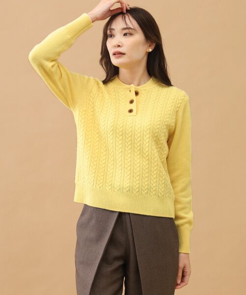 TAKASHIMAYA CASHMERE(レディース、メンズ) / タカシマヤカシミヤ(レディース、メンズ) ニット・セーター | カシミヤ ハーフボタンケーブルセーター【S/M/L】 | 詳細8