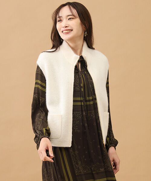 TAKASHIMAYA CASHMERE(レディース、メンズ) / タカシマヤカシミヤ(レディース、メンズ) ベスト | カシミヤシルク ジップジレ【S-M/M-L】 | 詳細3