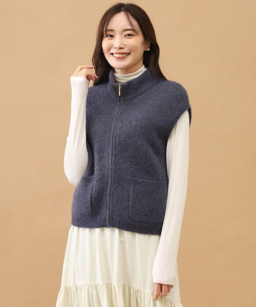 TAKASHIMAYA CASHMERE(レディース、メンズ) / タカシマヤカシミヤ(レディース、メンズ) ベスト | カシミヤシルク ジップジレ【S-M/M-L】 | 詳細5