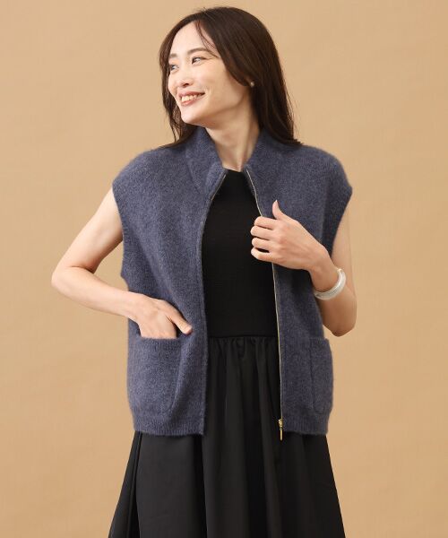 TAKASHIMAYA CASHMERE(レディース、メンズ) / タカシマヤカシミヤ(レディース、メンズ) ベスト | カシミヤシルク ジップジレ【S-M/M-L】 | 詳細10