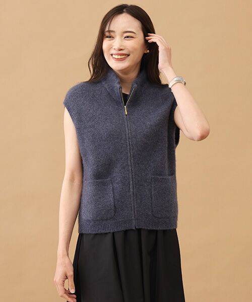 TAKASHIMAYA CASHMERE(レディース、メンズ) / タカシマヤカシミヤ(レディース、メンズ) ベスト | カシミヤシルク ジップジレ【S-M/M-L】 | 詳細11