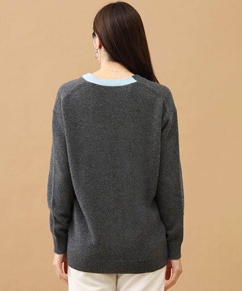 TAKASHIMAYA CASHMERE(レディース、メンズ) / タカシマヤカシミヤ(レディース、メンズ) カーディガン・ボレロ | カシミヤ 配色ロングカーディガン【S-M/M-L】 | 詳細2