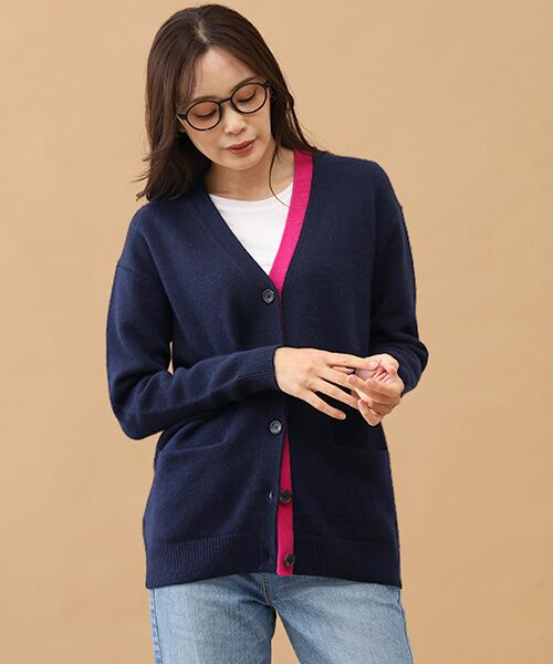 TAKASHIMAYA CASHMERE(レディース、メンズ) / タカシマヤカシミヤ(レディース、メンズ) カーディガン・ボレロ | カシミヤ 配色ロングカーディガン【S-M/M-L】 | 詳細7