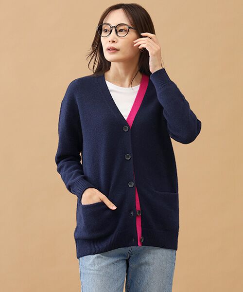 TAKASHIMAYA CASHMERE(レディース、メンズ) / タカシマヤカシミヤ(レディース、メンズ) カーディガン・ボレロ | カシミヤ 配色ロングカーディガン【S-M/M-L】 | 詳細8