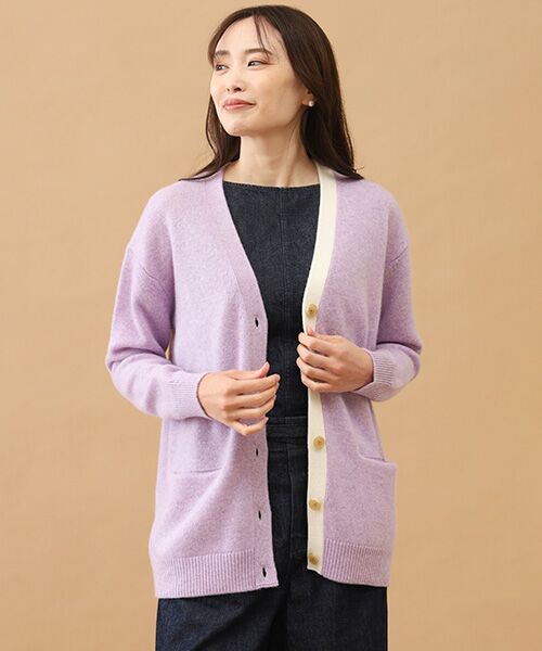 TAKASHIMAYA CASHMERE(レディース、メンズ) / タカシマヤカシミヤ(レディース、メンズ) カーディガン・ボレロ | カシミヤ 配色ロングカーディガン【S-M/M-L】 | 詳細9