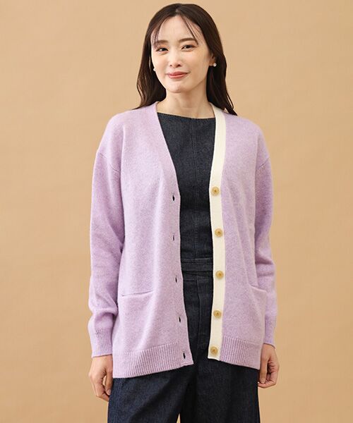 TAKASHIMAYA CASHMERE(レディース、メンズ) / タカシマヤカシミヤ(レディース、メンズ) カーディガン・ボレロ | カシミヤ 配色ロングカーディガン【S-M/M-L】 | 詳細10