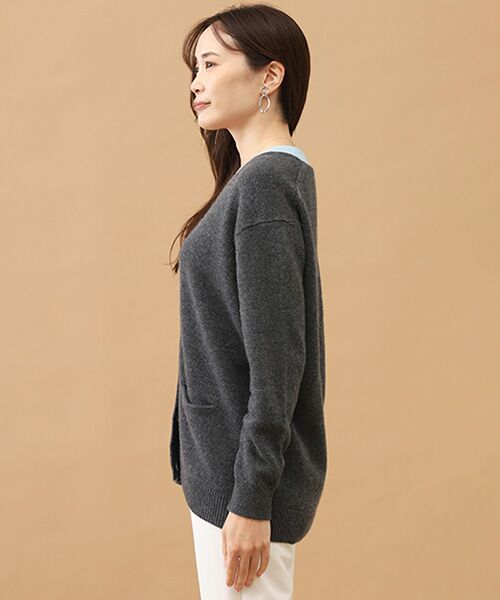 TAKASHIMAYA CASHMERE(レディース、メンズ) / タカシマヤカシミヤ(レディース、メンズ) カーディガン・ボレロ | カシミヤ 配色ロングカーディガン【L-LL】 | 詳細1