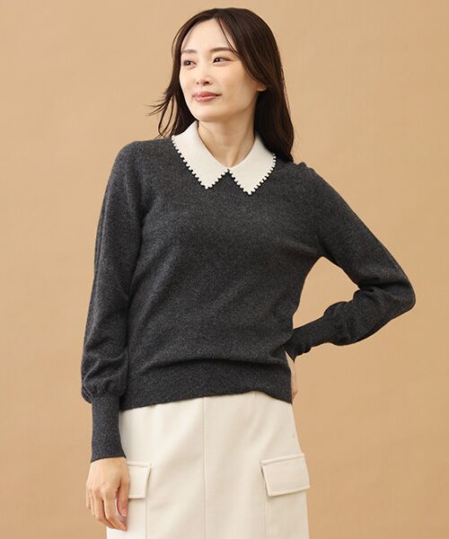 TAKASHIMAYA CASHMERE(レディース、メンズ) / タカシマヤカシミヤ(レディース、メンズ) ニット・セーター | 襟端パール調セーター【S/M/L】 | 詳細2