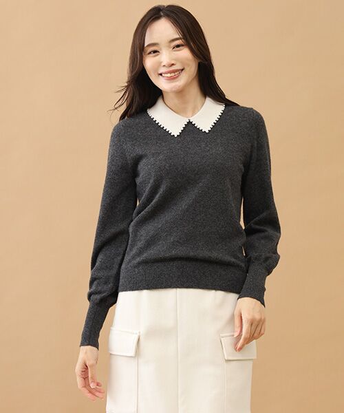 TAKASHIMAYA CASHMERE(レディース、メンズ) / タカシマヤカシミヤ(レディース、メンズ) ニット・セーター | 襟端パール調セーター【S/M/L】 | 詳細3