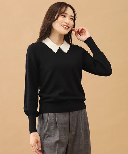 TAKASHIMAYA CASHMERE(レディース、メンズ) / タカシマヤカシミヤ(レディース、メンズ) ニット・セーター | 襟端パール調セーター【LL】 | 詳細7