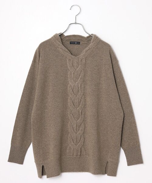 TAKASHIMAYA CASHMERE(レディース、メンズ) / タカシマヤカシミヤ(レディース、メンズ) ニット・セーター | カシミヤ ケーブルVネックチュニック【S/M/L】 | 詳細9