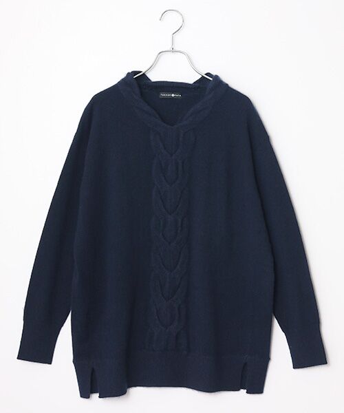 TAKASHIMAYA CASHMERE(レディース、メンズ) / タカシマヤカシミヤ(レディース、メンズ) ニット・セーター | カシミヤ ケーブルVネックチュニック【S/M/L】 | 詳細11